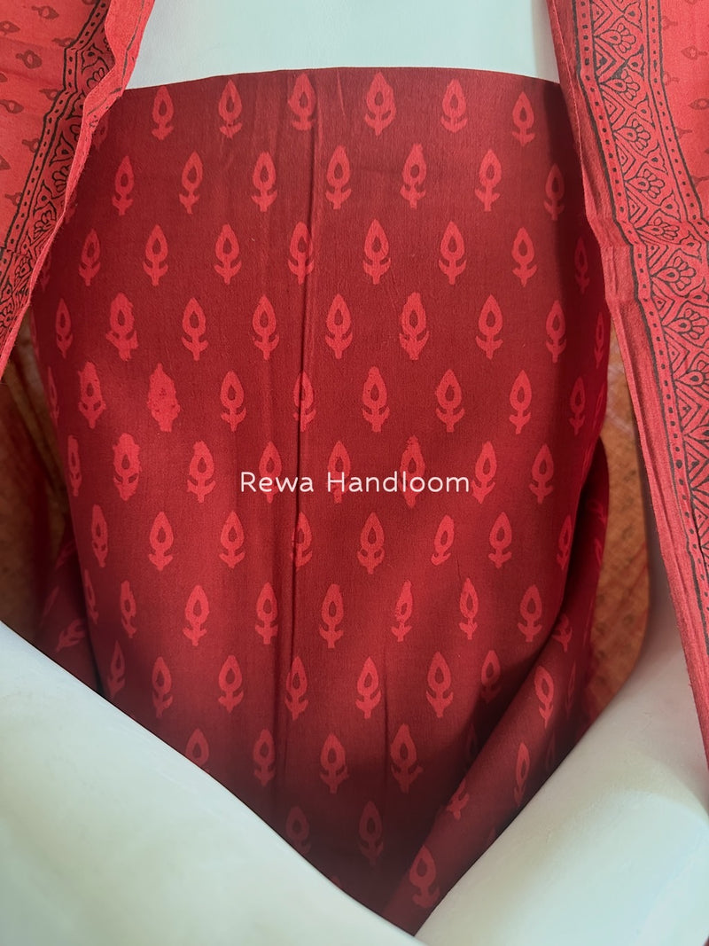 Red Bagh Print Cotton Suit BGCSJ029