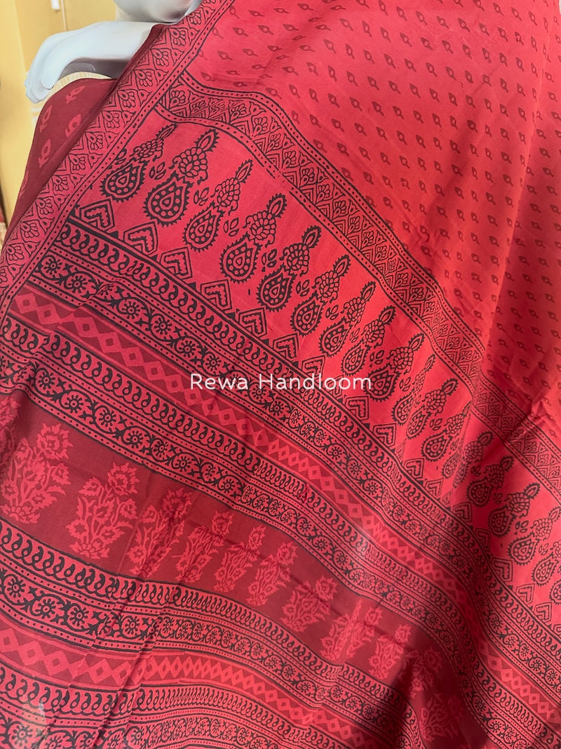 Red Bagh Print Cotton Suit BGCSJ029