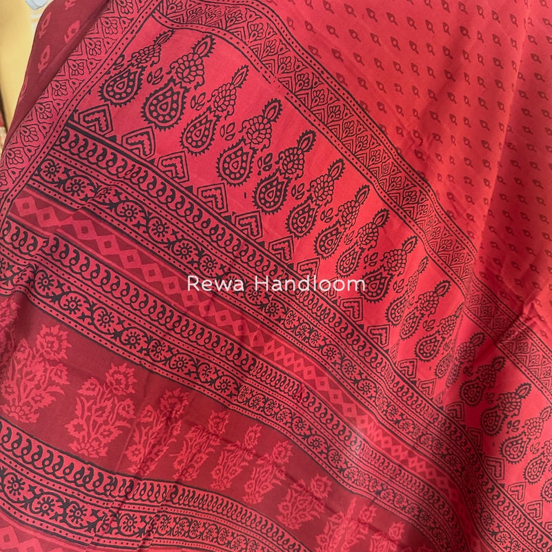 Red Bagh Print Cotton Suit BGCSJ029
