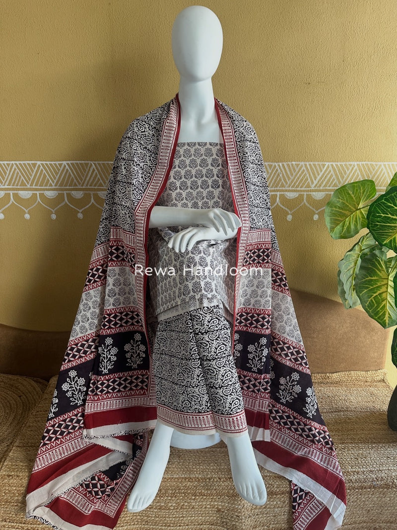  Bagh Print Cotton Suit