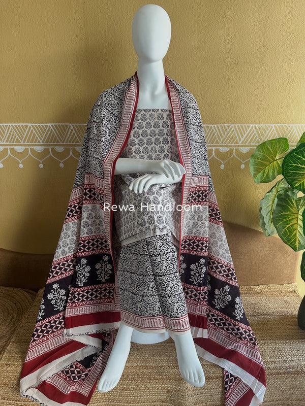  Bagh Print Cotton Suit