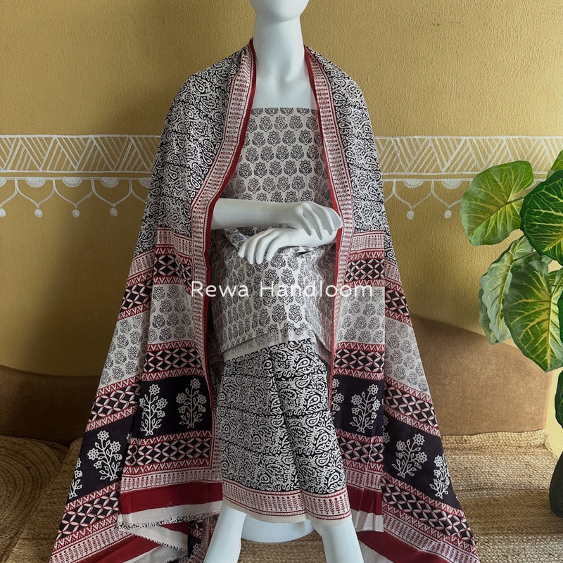  Bagh Print Cotton Suit