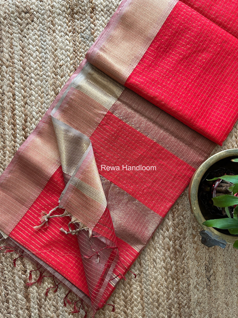 Maheshwari Zari Checks Saree 