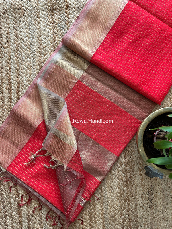 Maheshwari Zari Checks Saree 
