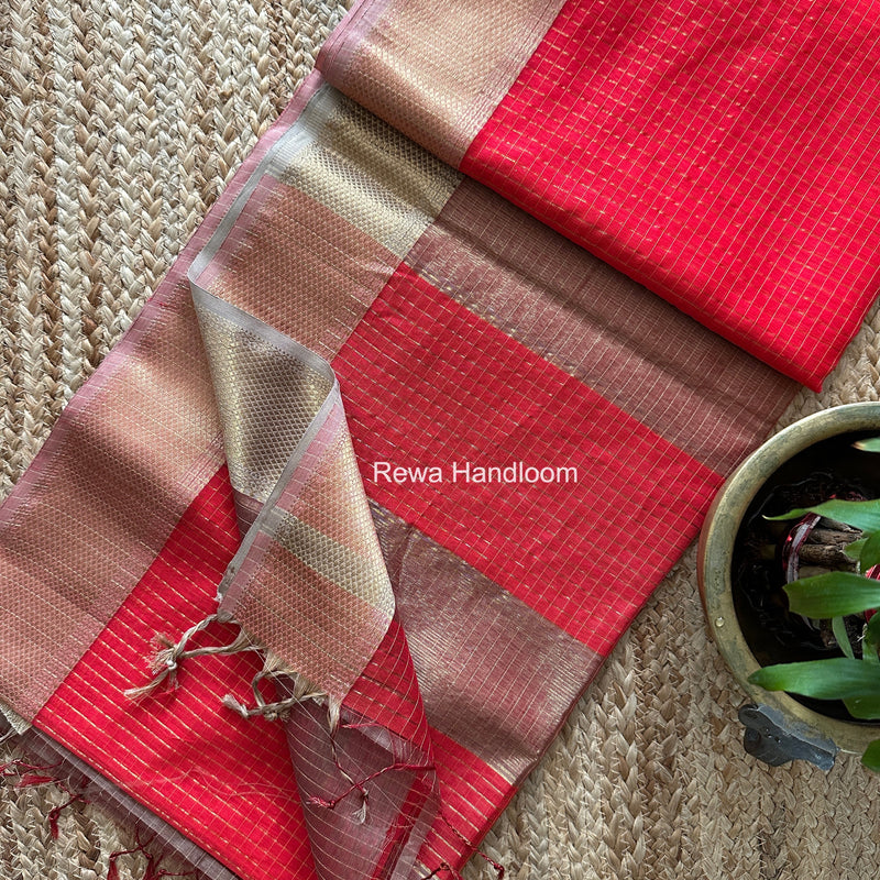 Maheshwari Zari Checks Saree 