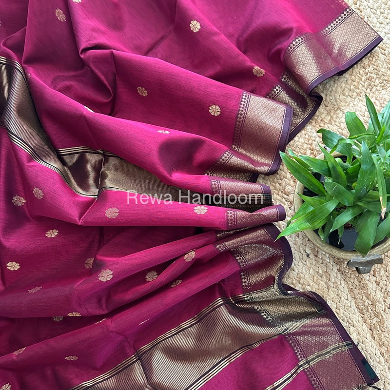 Maheshwari Zari Skirt Butti Saree