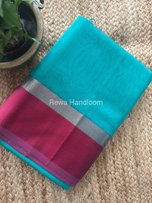 Light Sea Green Ganga Jamuna Maheshwari Saree GJ0140