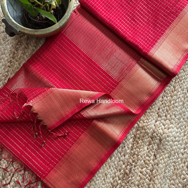 Maheshwari Zari Checks Saree