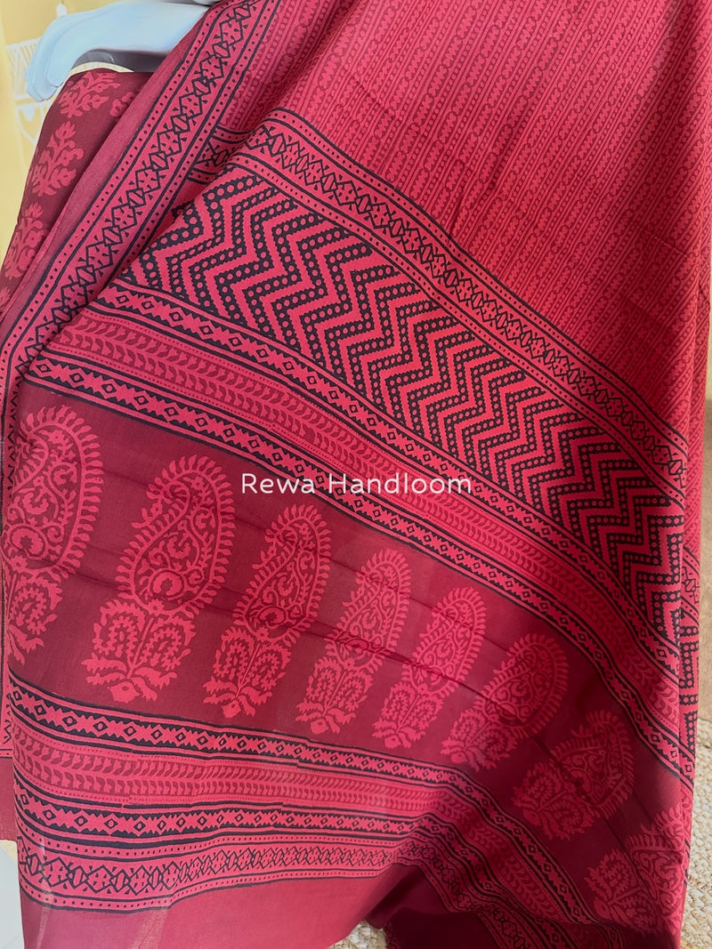 Red Bagh Print Cotton Suit BGCSJ035