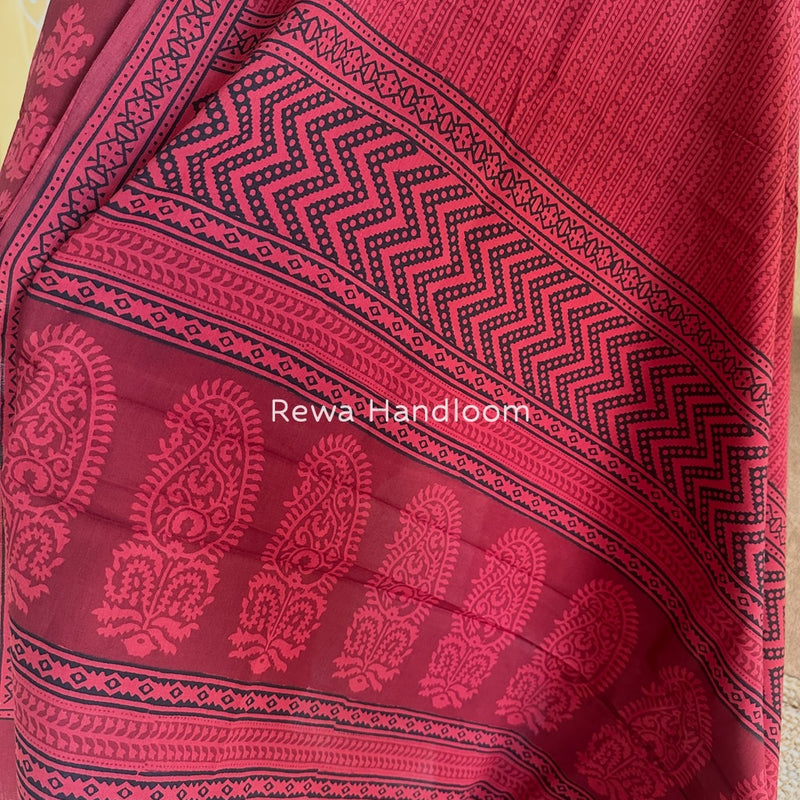 Red Bagh Print Cotton Suit BGCSJ035