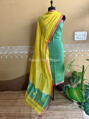 Maheshwari Peacock Buta-Buti Top-Dupatta Set