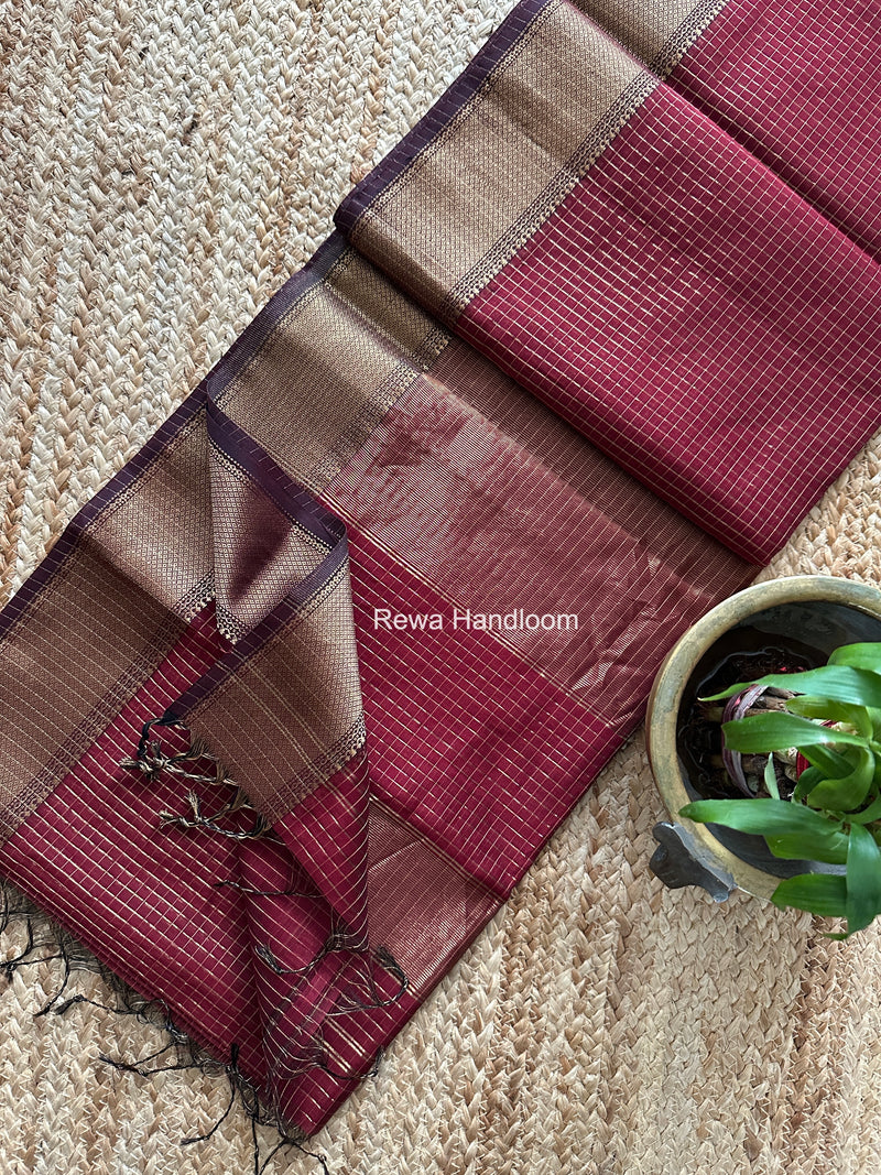 Maheshwari Zari Checks Saree