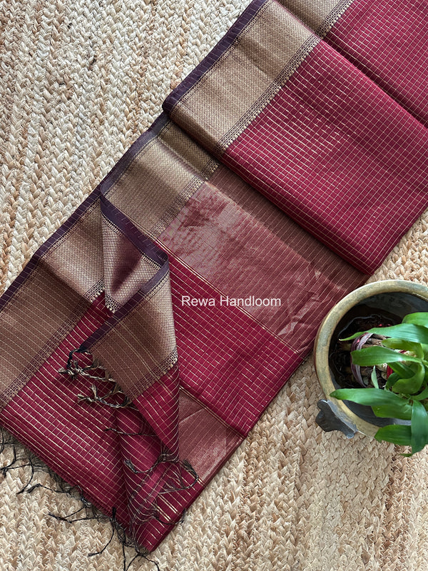 Maheshwari Zari Checks Saree