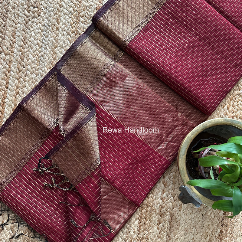 Maheshwari Zari Checks Saree
