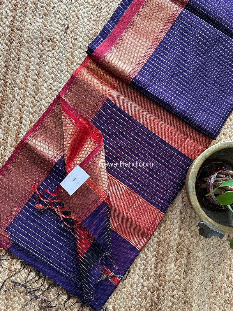 Maheshwari Zari Checks Saree