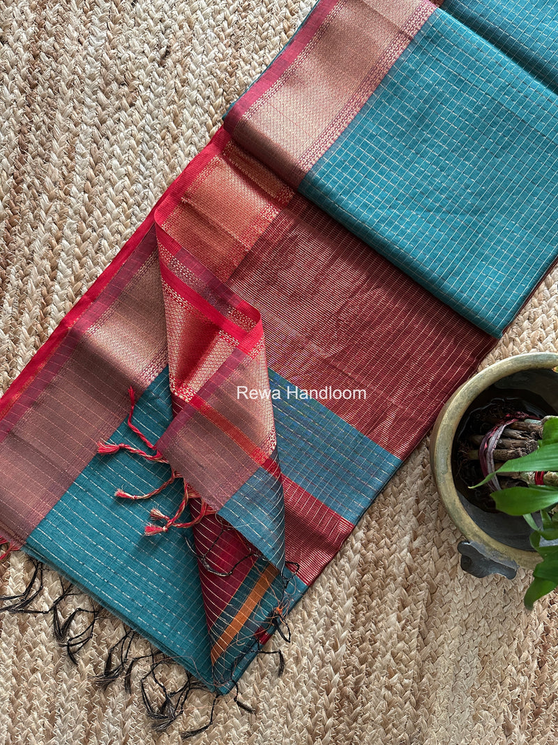 Maheshwari Zari Checks Saree
