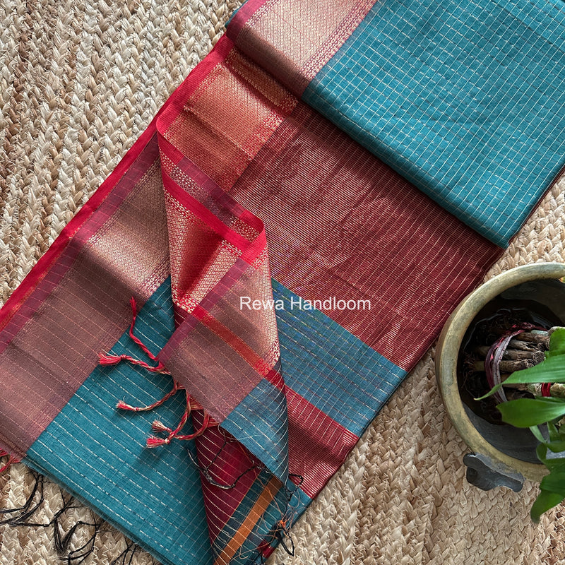 Maheshwari Zari Checks Saree