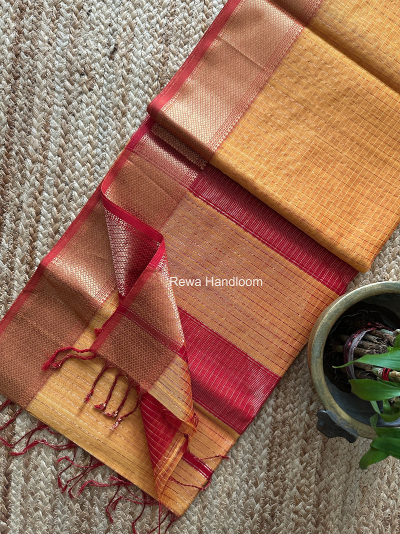 Maheshwari Zari Checks Saree