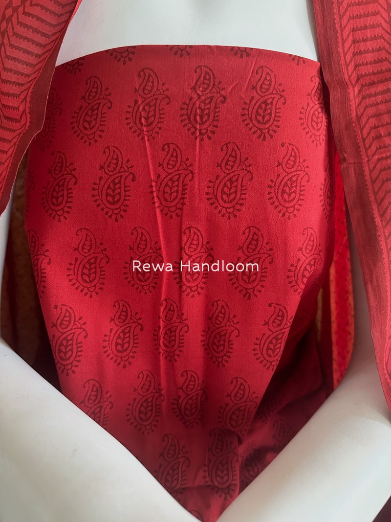 Red Bagh Print Cotton Suit BGCSJ062