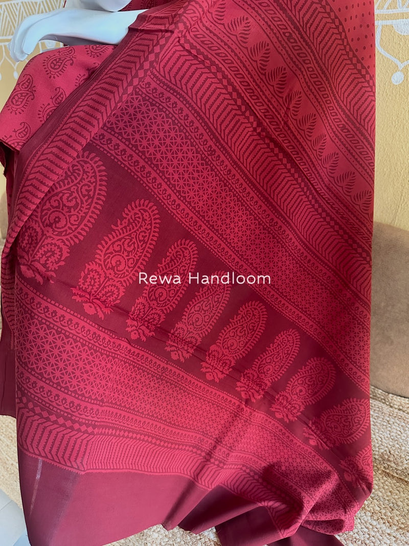 Red Bagh Print Cotton Suit BGCSJ062