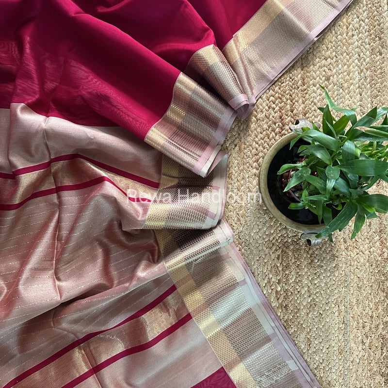 Maheshwari Resham Thread Border Saree