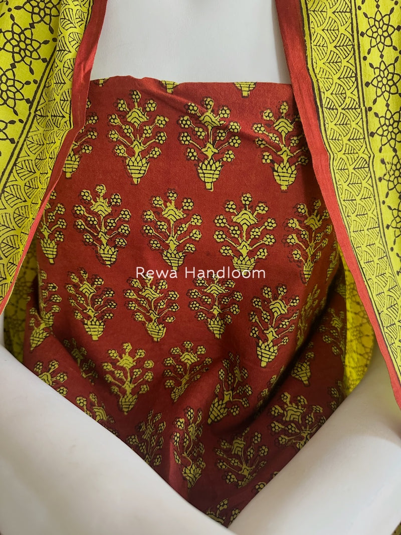 Red-Yellow Bagh Print Cotton Suit BGCSJ063