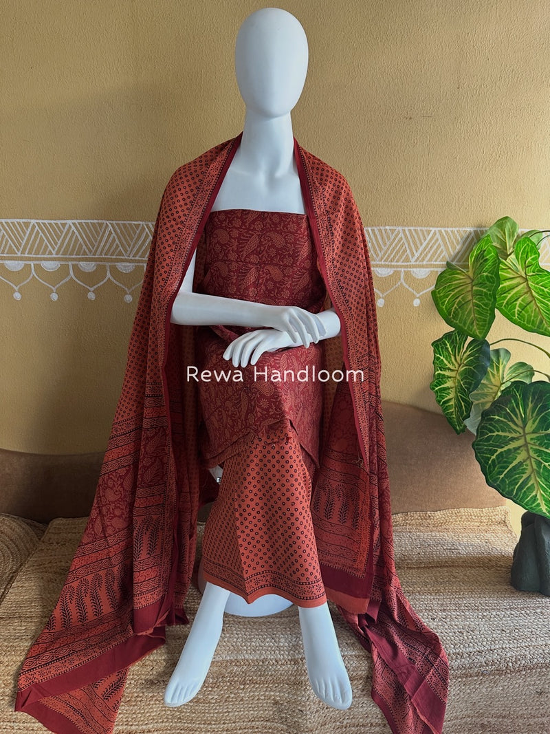  Bagh Print Cotton Suit