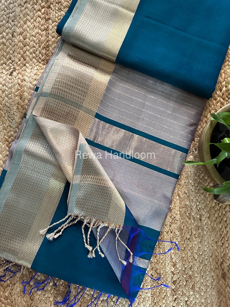 Maheshwari Morpankhi Resham Thread Border Saree RTS064