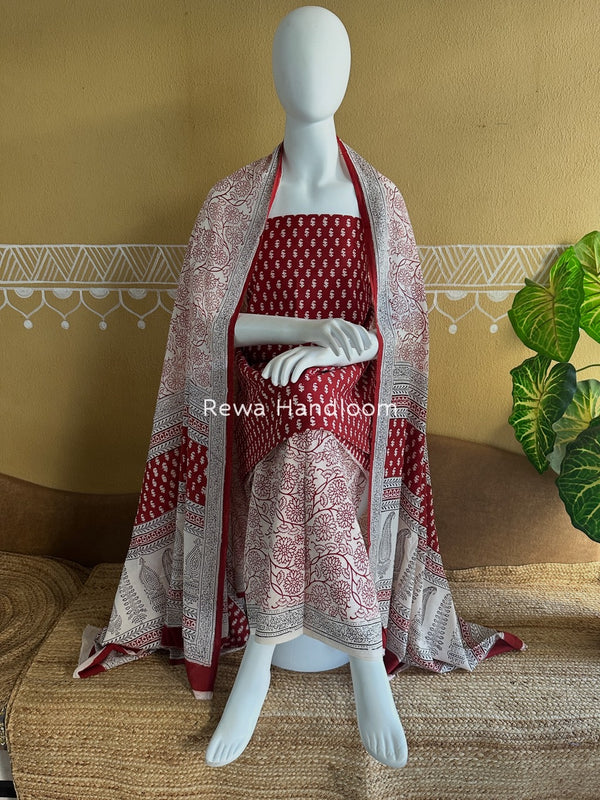  Bagh Print Cotton Suit