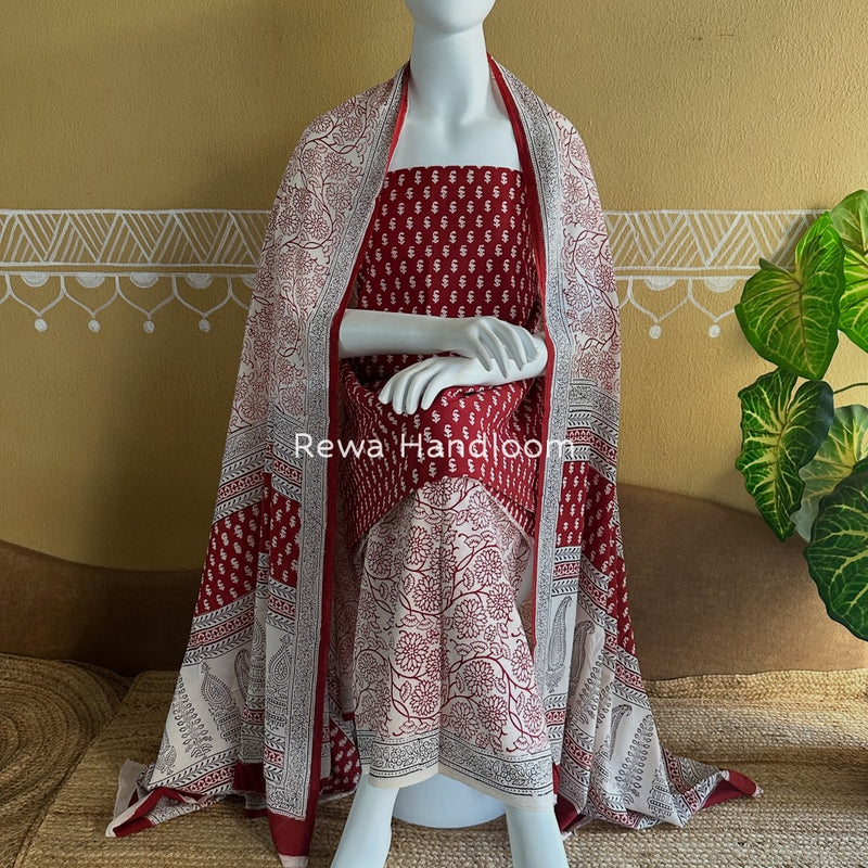  Bagh Print Cotton Suit