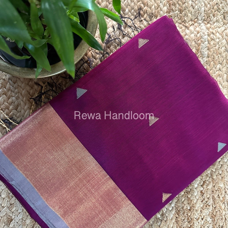 Magenta Zari Butti Maheshwari Saree SB0127