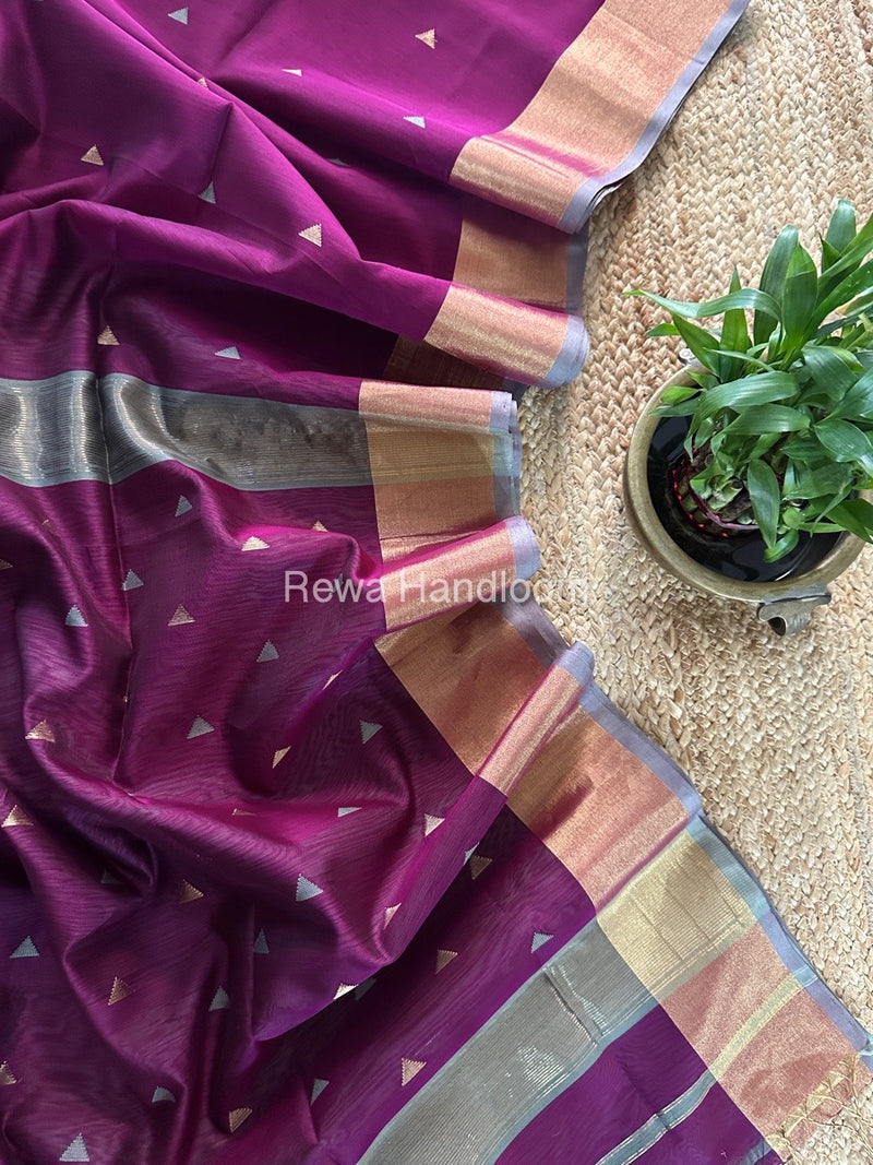  Zari Butti Maheshwari Saree