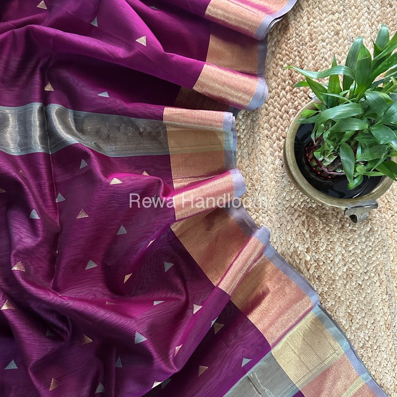  Zari Butti Maheshwari Saree