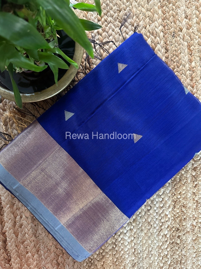 Blue Zari Butti Maheshwari Saree SB0142