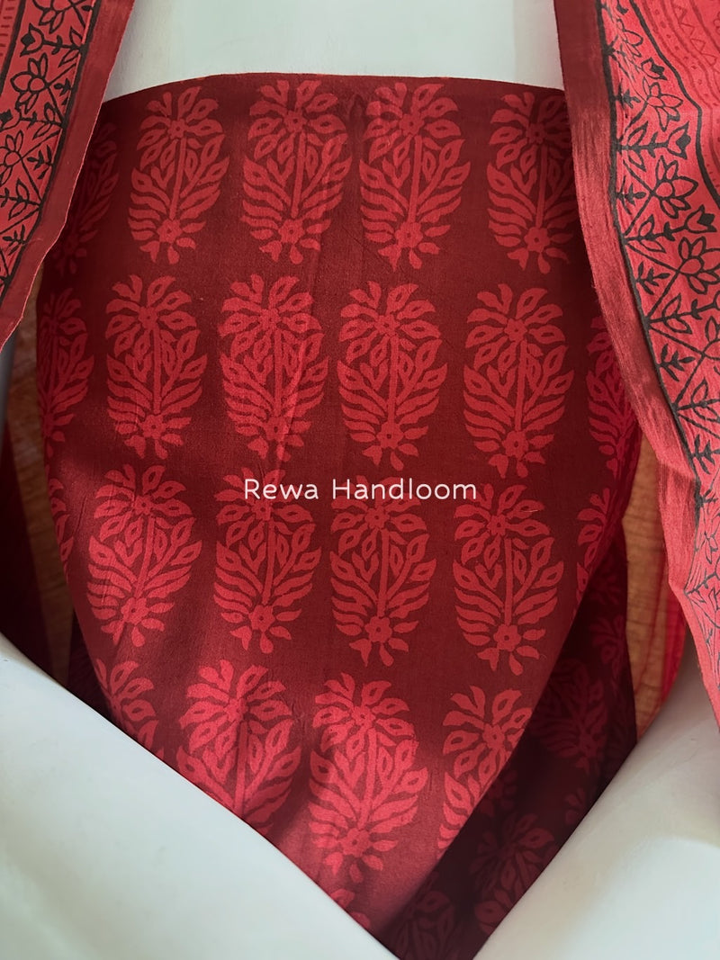 Red Bagh Print Cotton Suit BGCSJ055