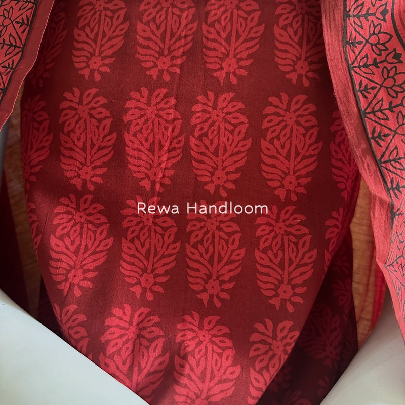 Red Bagh Print Cotton Suit BGCSJ055