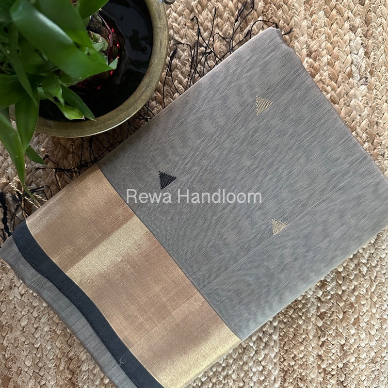 Beige Zari Butti Maheshwari Saree SB0137