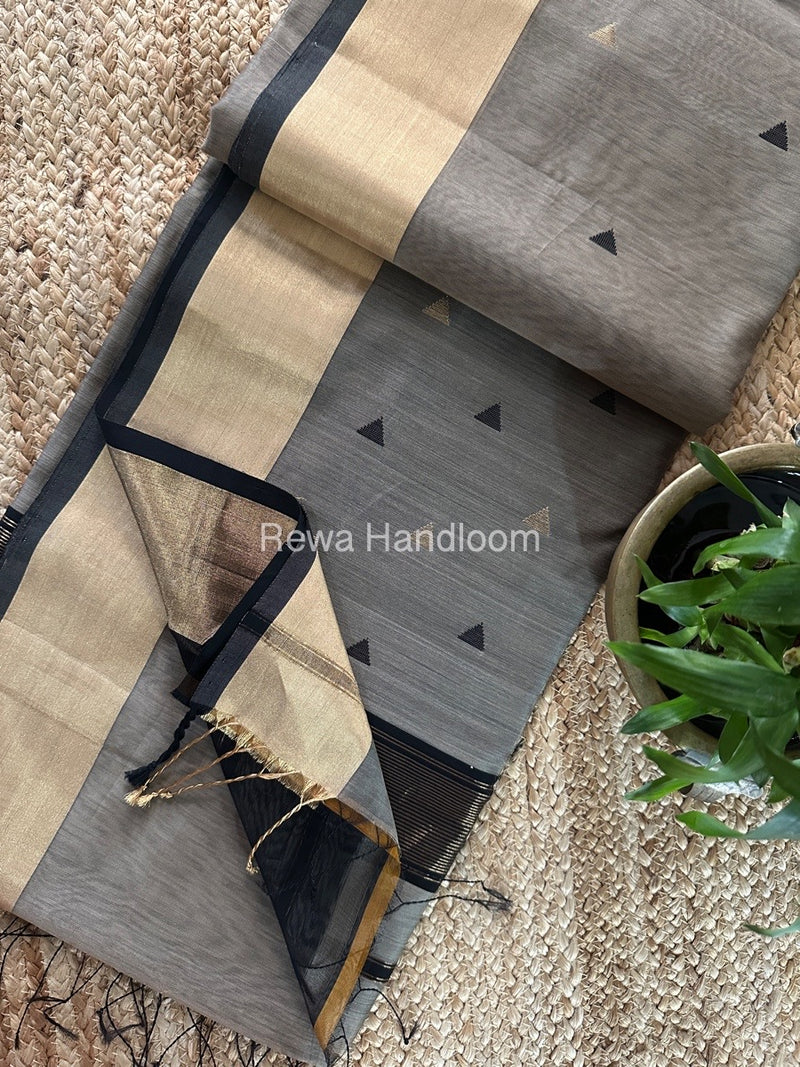 Beige Zari Butti Maheshwari Saree SB0137