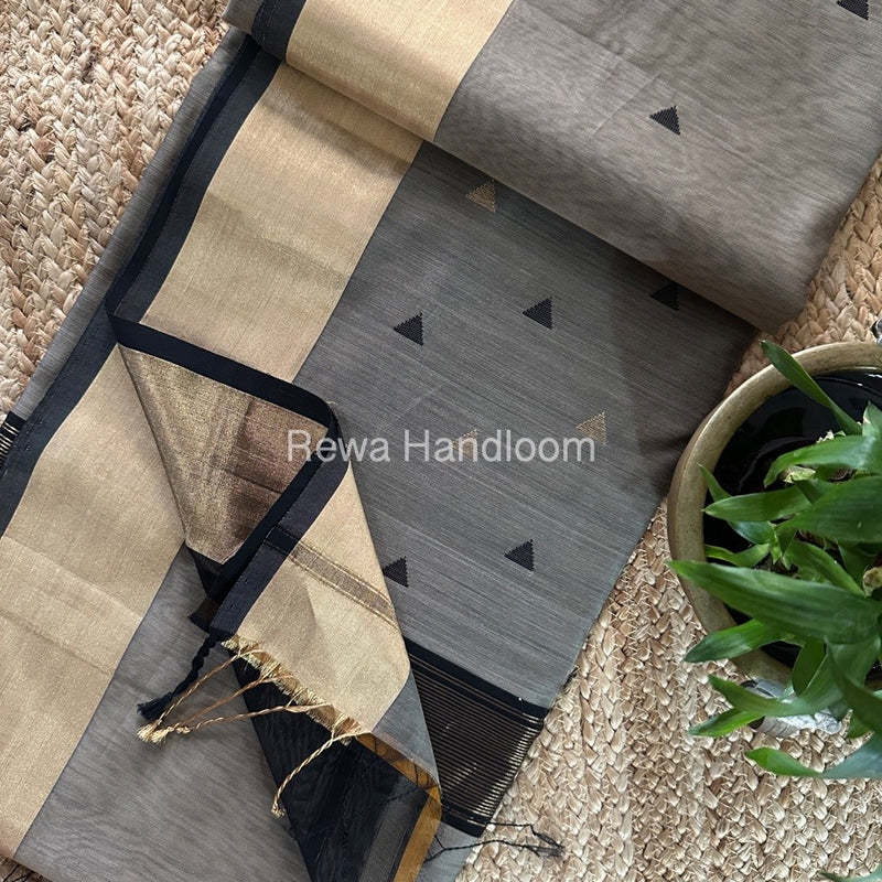 Beige Zari Butti Maheshwari Saree SB0137