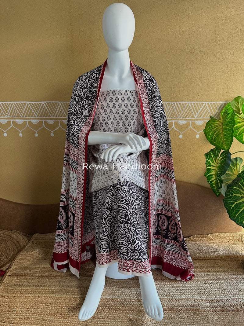  Bagh Print Cotton Suit