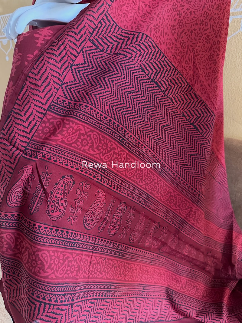 Red Bagh Print Cotton Suit BGCSJ059