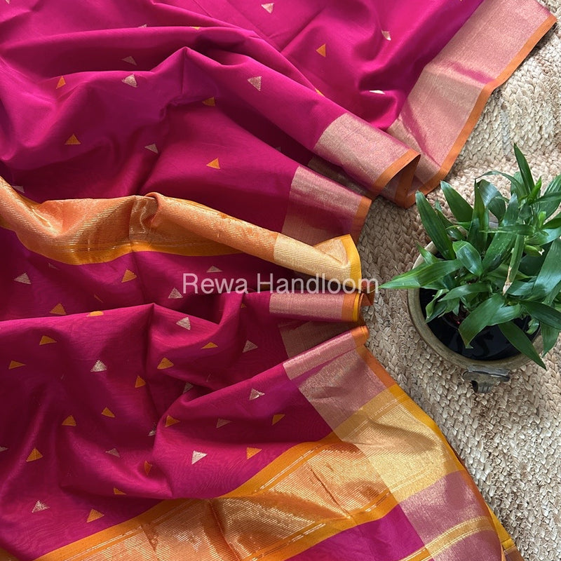  Zari Butti Maheshwari Saree