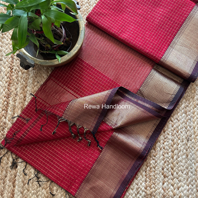 Maheshwari Zari Checks Saree