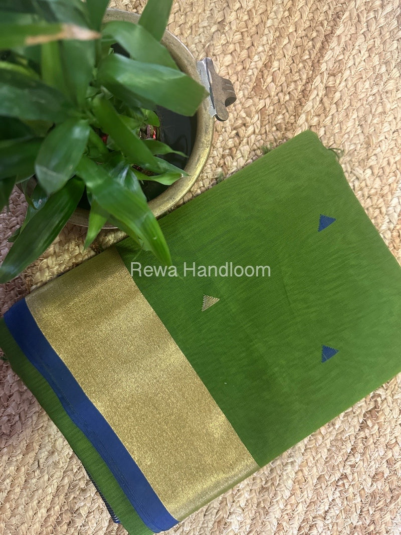 Mehendi Green Zari Butti Maheshwari Saree SB0133