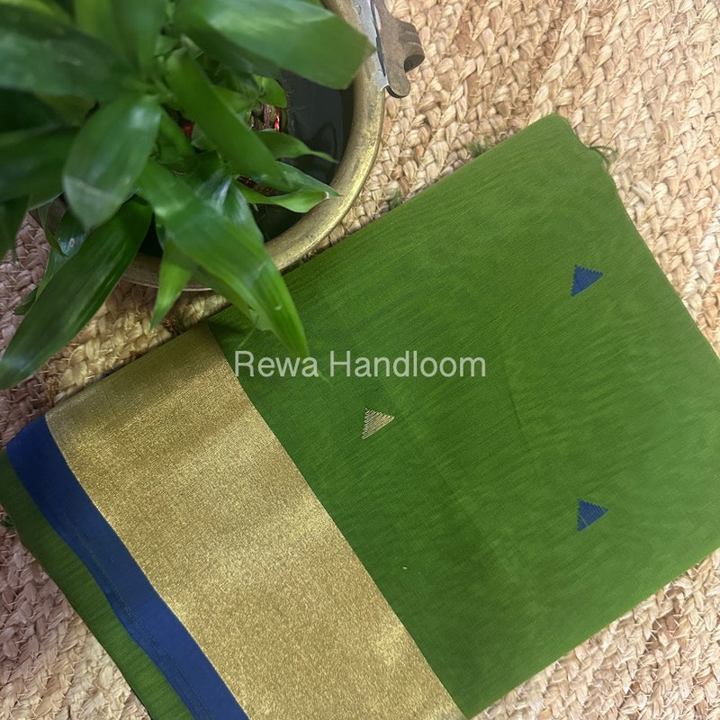 Mehendi Green Zari Butti Maheshwari Saree SB0133