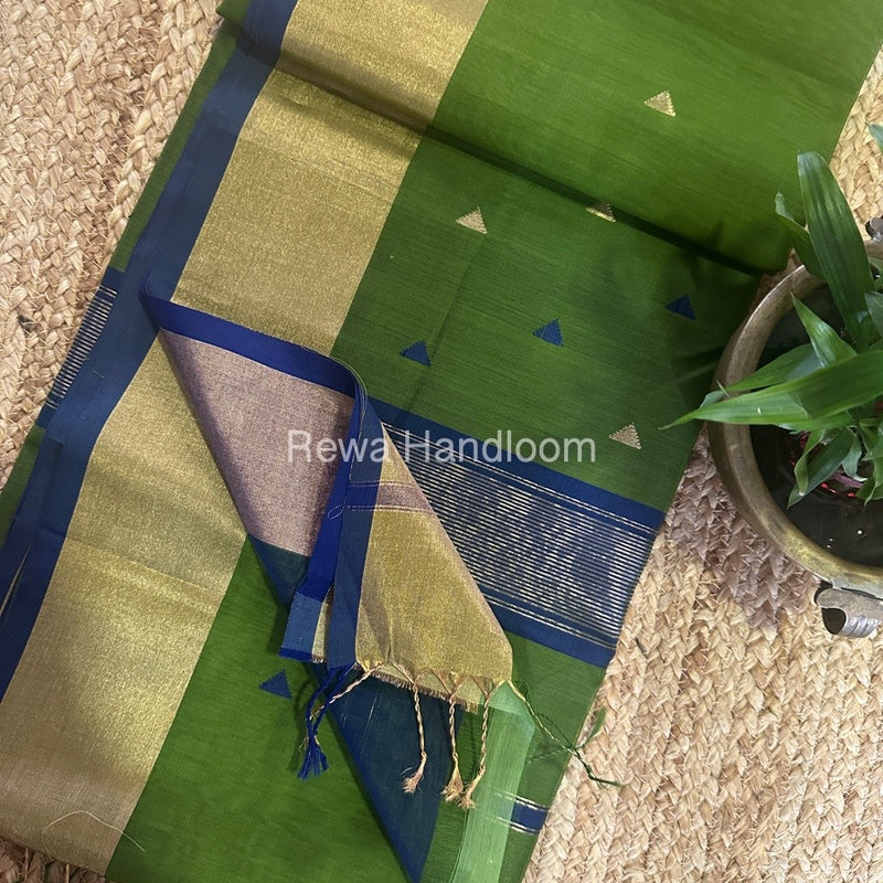 Mehendi Green Zari Butti Maheshwari Saree SB0133