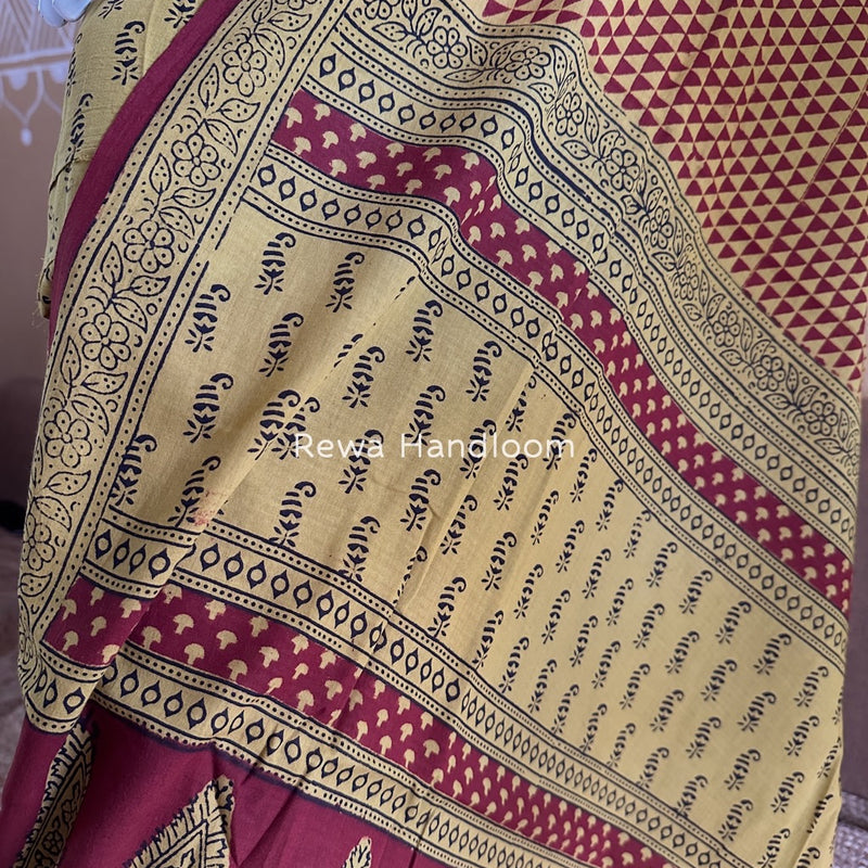 Mehendi Green-Maroon Bagh Print Cotton Suit BGCSJ022