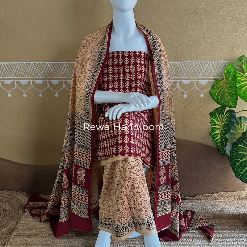  Bagh Print Cotton Suit