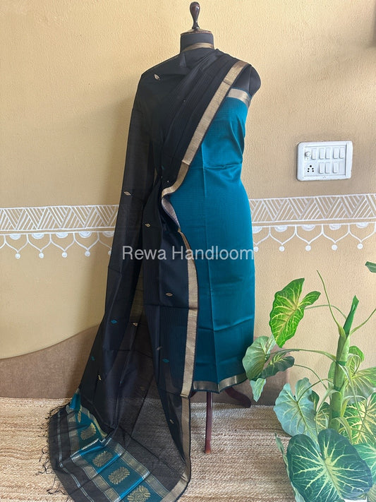 Maheshwari  Peacock Buta-Buti Top-Dupatta Set
