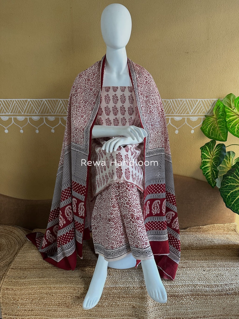  Bagh Print Cotton Suit